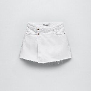 Denim white zara skort